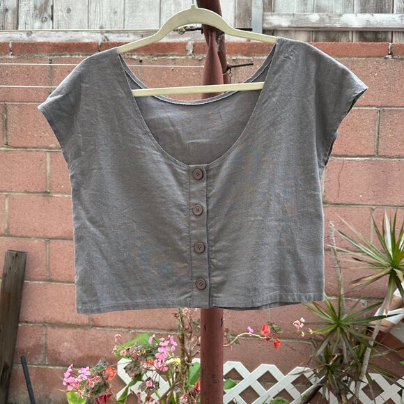 Oak and Fort Cropped Linen Top - Picture 3 of 5